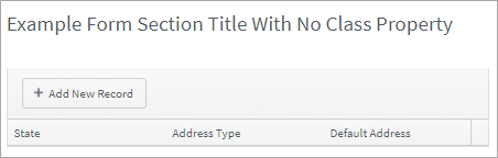 Form Section default