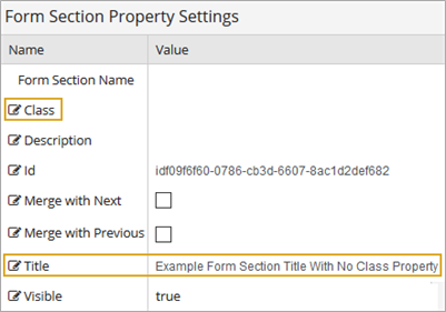 FDefault Form Section Properties
