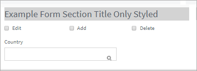 Form Section Title with Style Class