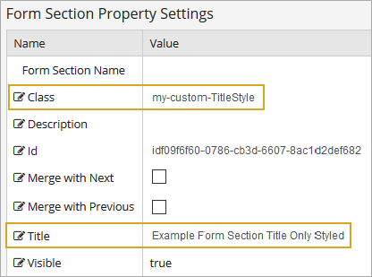 Form Section Title Style