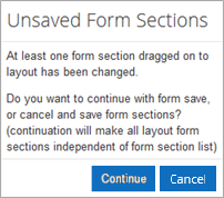 Unsaved Form Sections