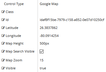 Google Map properties