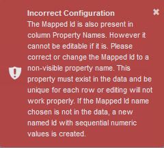 Invalid Configuration Message