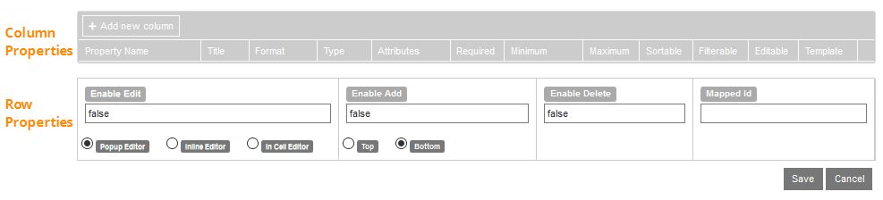 Grid Column Editor