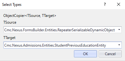 Source and Target Object selection