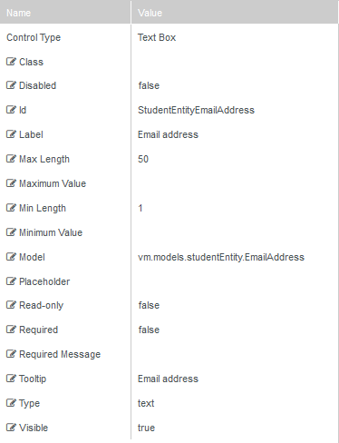 Email Address Properties