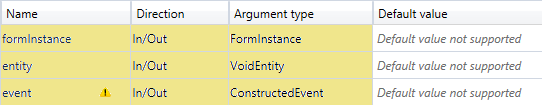 Arguments for forms