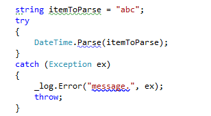 exception log example