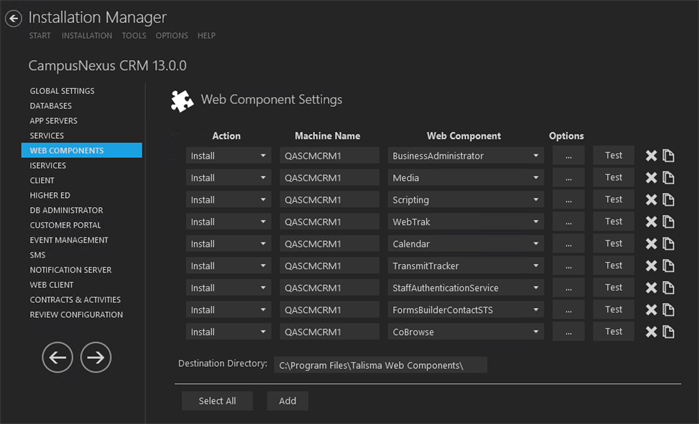 Web Components Settings