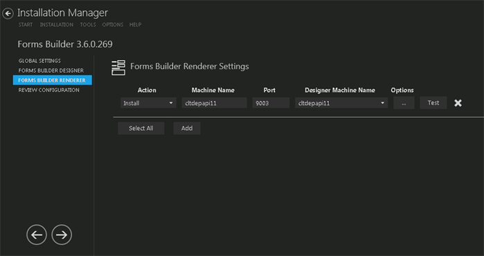 Forms Renderer Settings