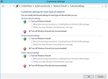 Windows Firewall - Customize Settings