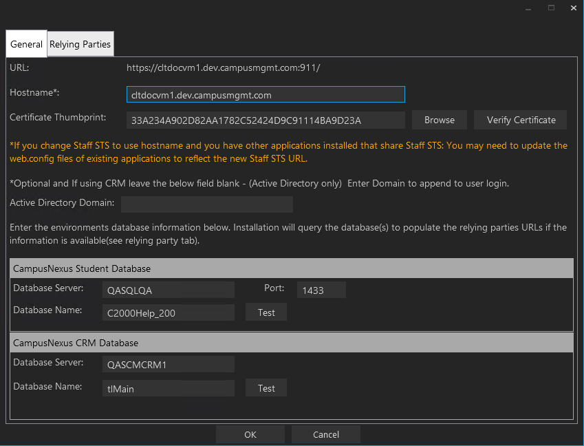 Staff STS Options