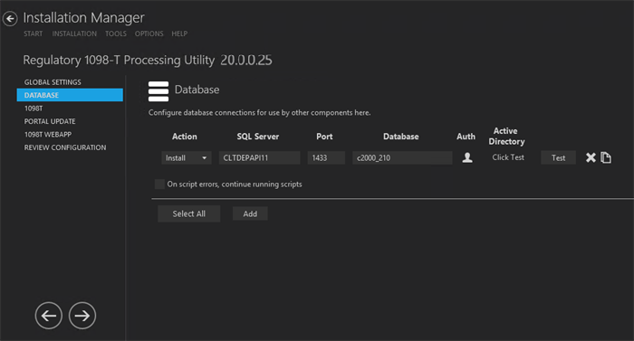 Database Settings