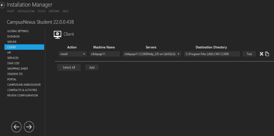 Client Settings