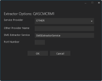 SMS Extractor Options Form