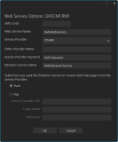 SMS Web Service Options Form