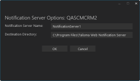 Notification Server Options Options Form