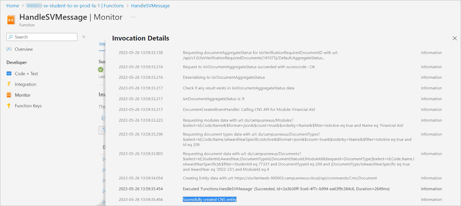 Monitor event handler