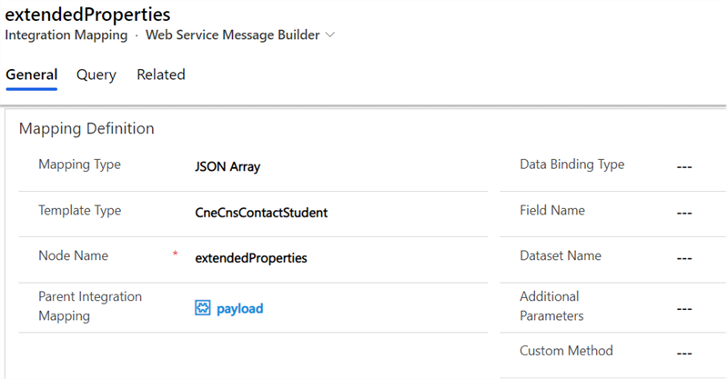 Extended Properties - Mapping Type