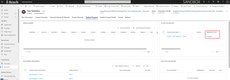 Student Course Status Dropped