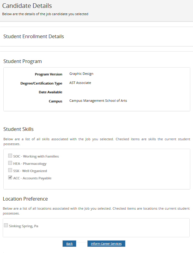 Candidate Details