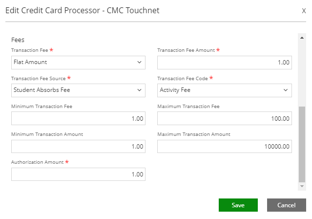 Touchnet Configuration