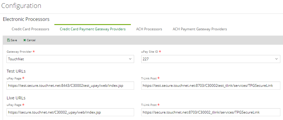 Payment Gateway Providers tab