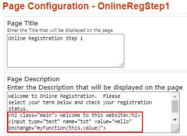 Example for non-trusted HTML attributes/tags
