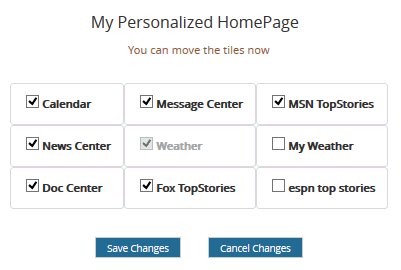 Personalize Home Page