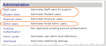 Portal Admin Console > Administration