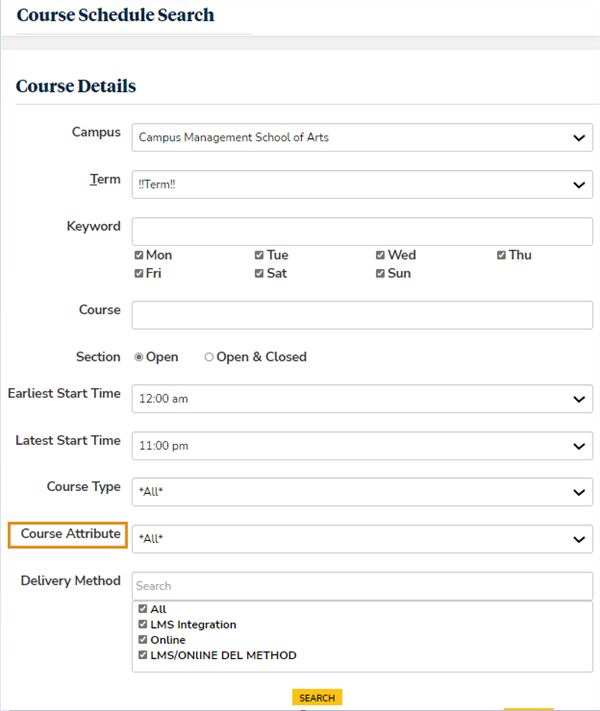 Course Schedule Search