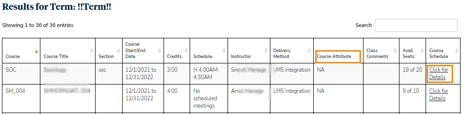 Results for term