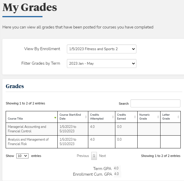 My Grades