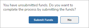 Dirty check - Submit Funds