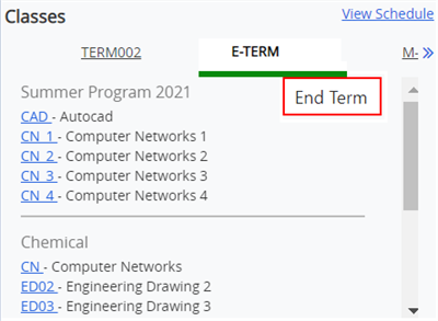 Classes - End Term