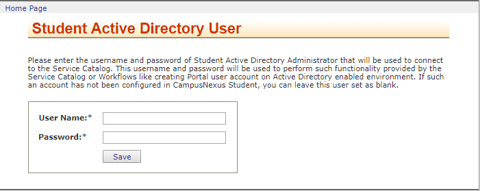 Student AD User page