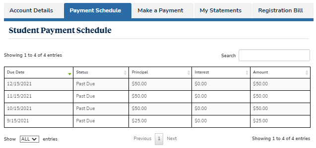 Payment Schedule