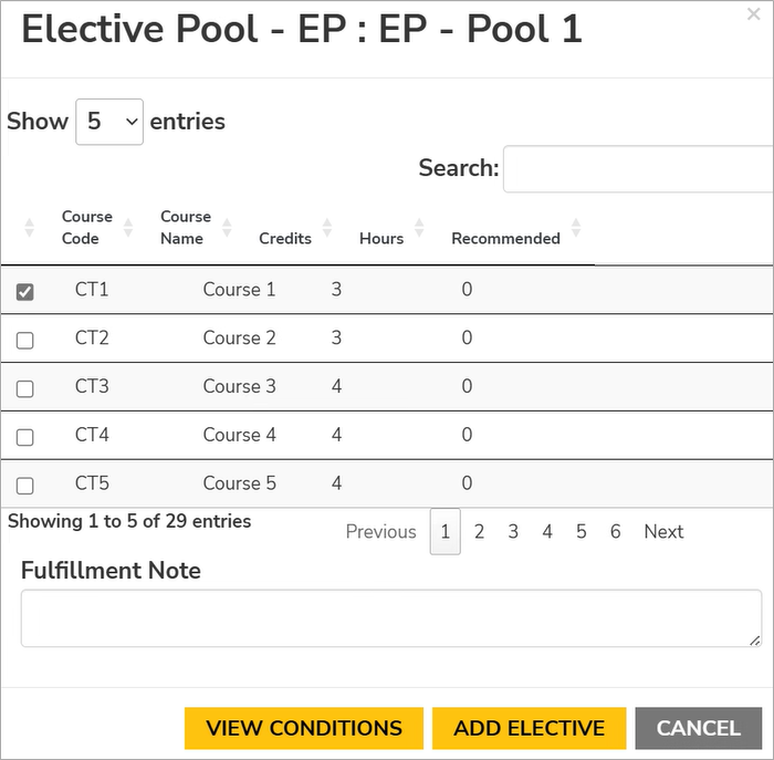 Elective Pool Example