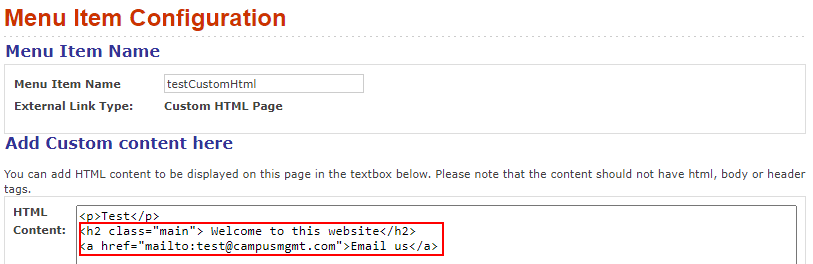 Example non-trusted HTML