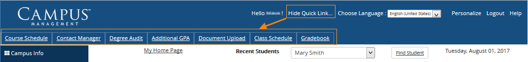 Faculty Home page header