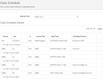 Staff Schedule List View