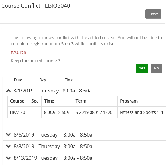 Registration Step 1 - Confirmation Waitlist