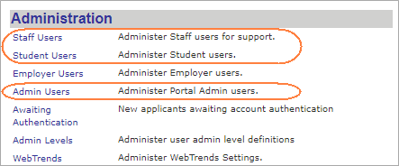 Portal Admin Console > Administration
