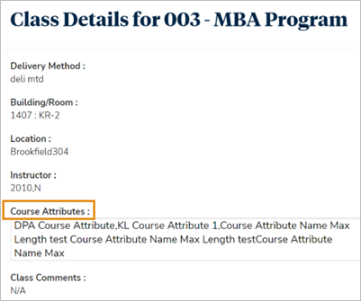 Class Details