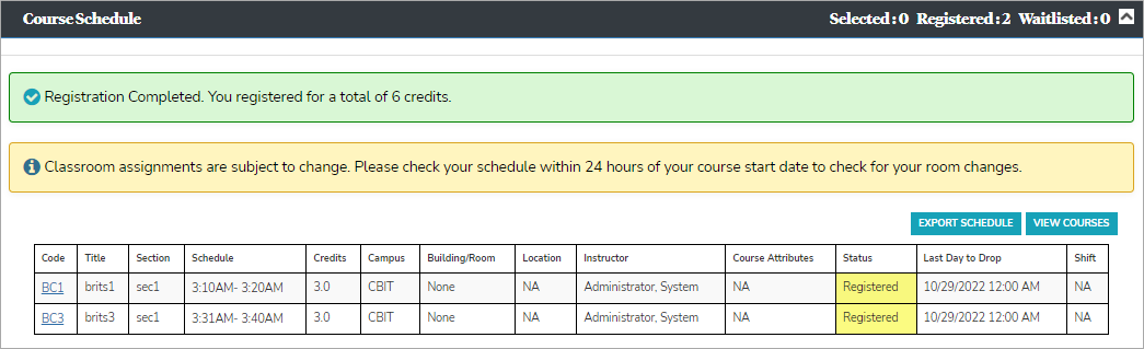 Course Schedule