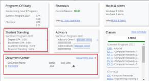 Doc Center and student standing tile