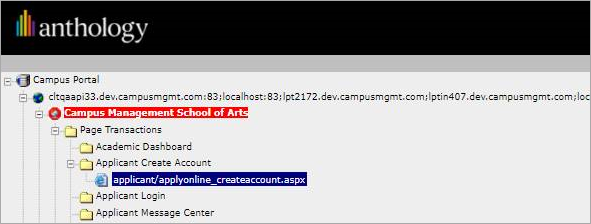 Applicant Create Account page
