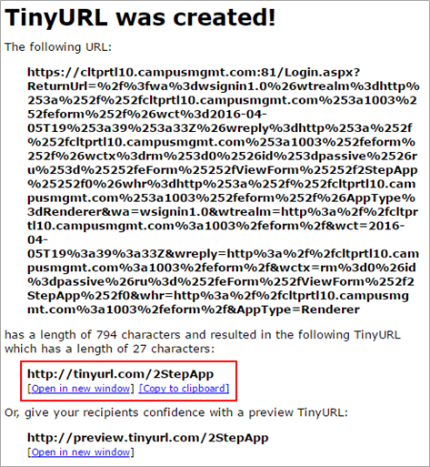 tinyurl result