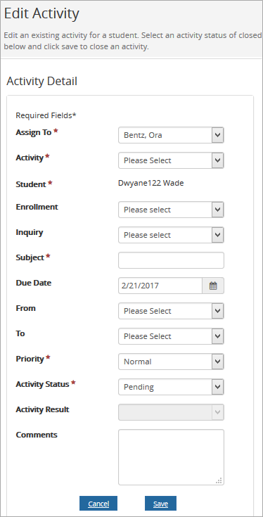 Edit Activity