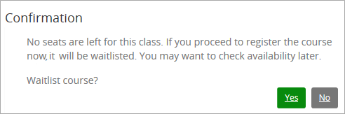 Registration Step 1 - Confirmation Waitlist